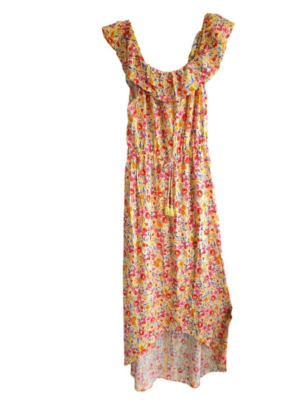 Kingston Grey Womens Floral Yellow Maxi Dress L Lightweight Sleeveless Cottageco